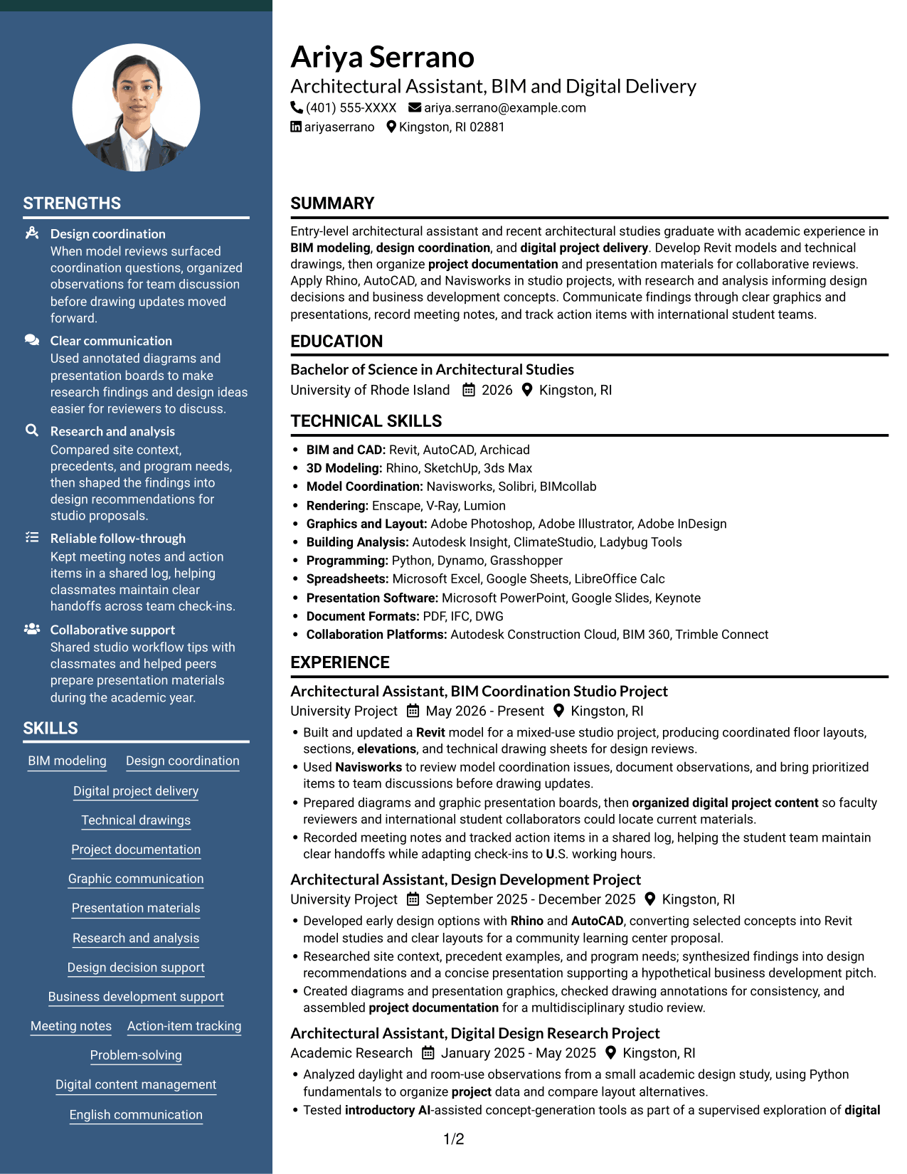 Resume example — page 1
