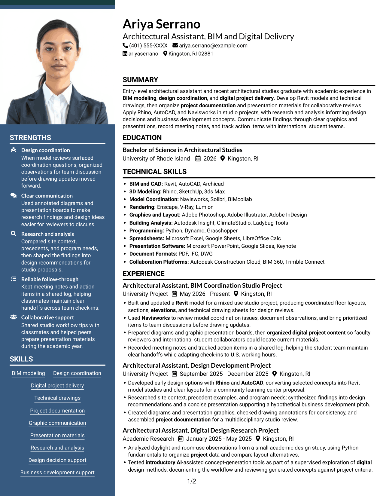 Resume example — page 1