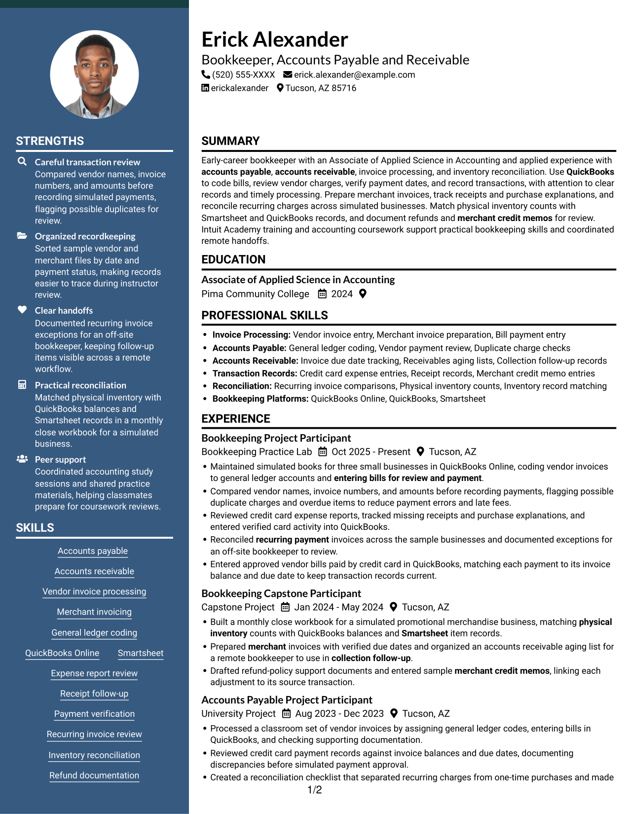 Resume example — page 1