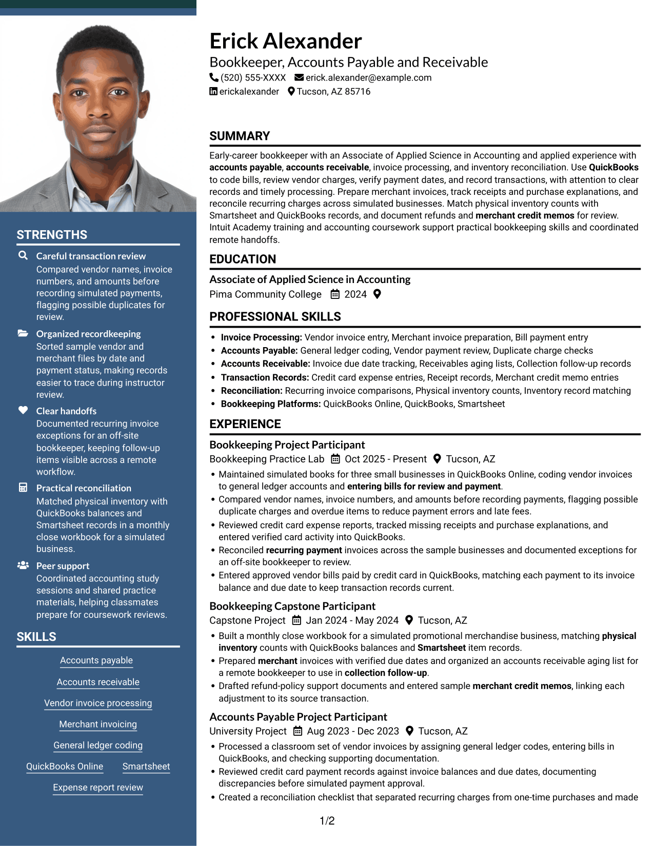 Resume example — page 1