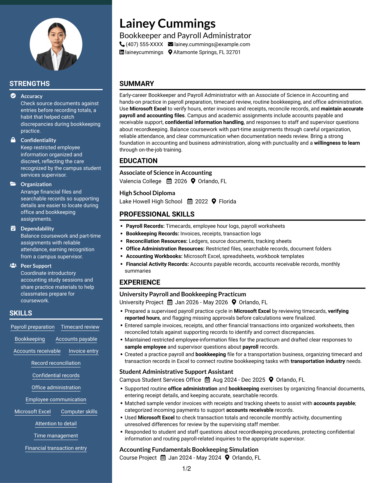 Resume example — page 1