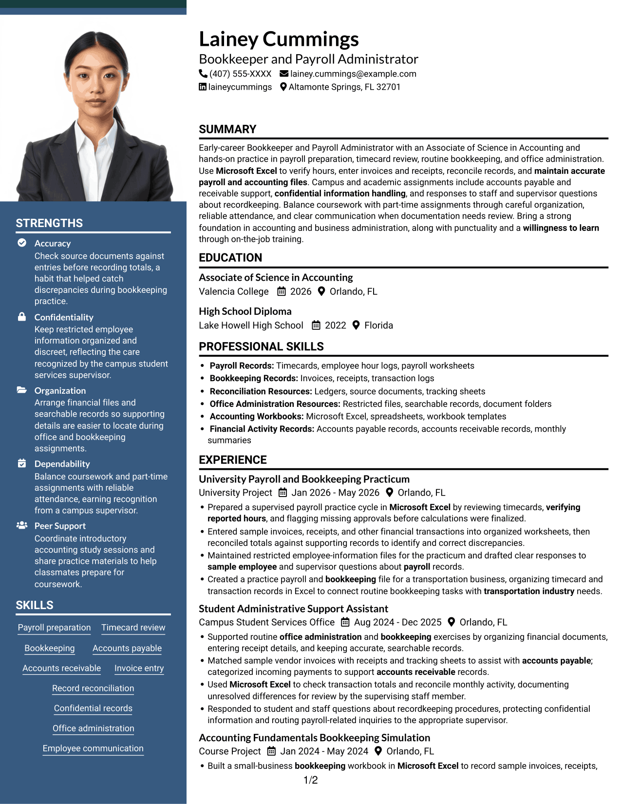 Resume example — page 1