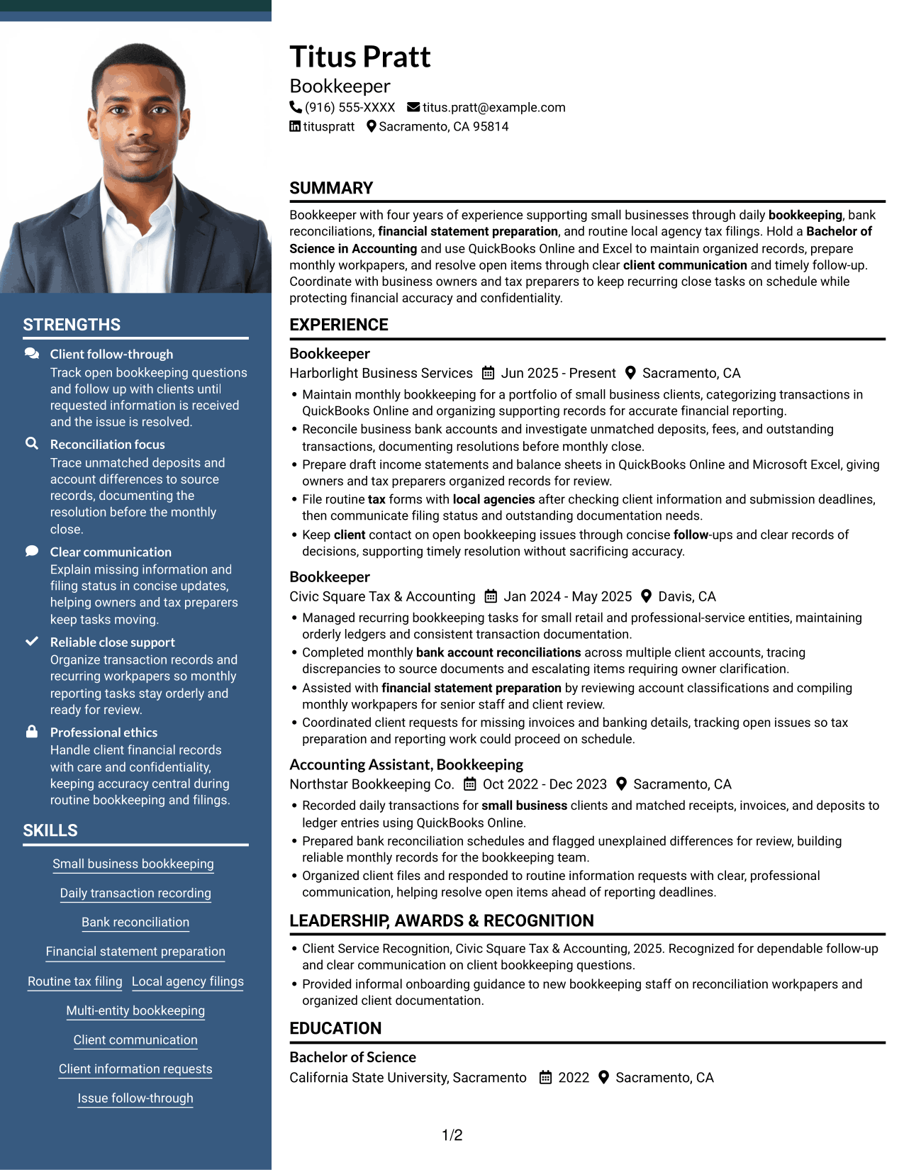 Resume example — page 1