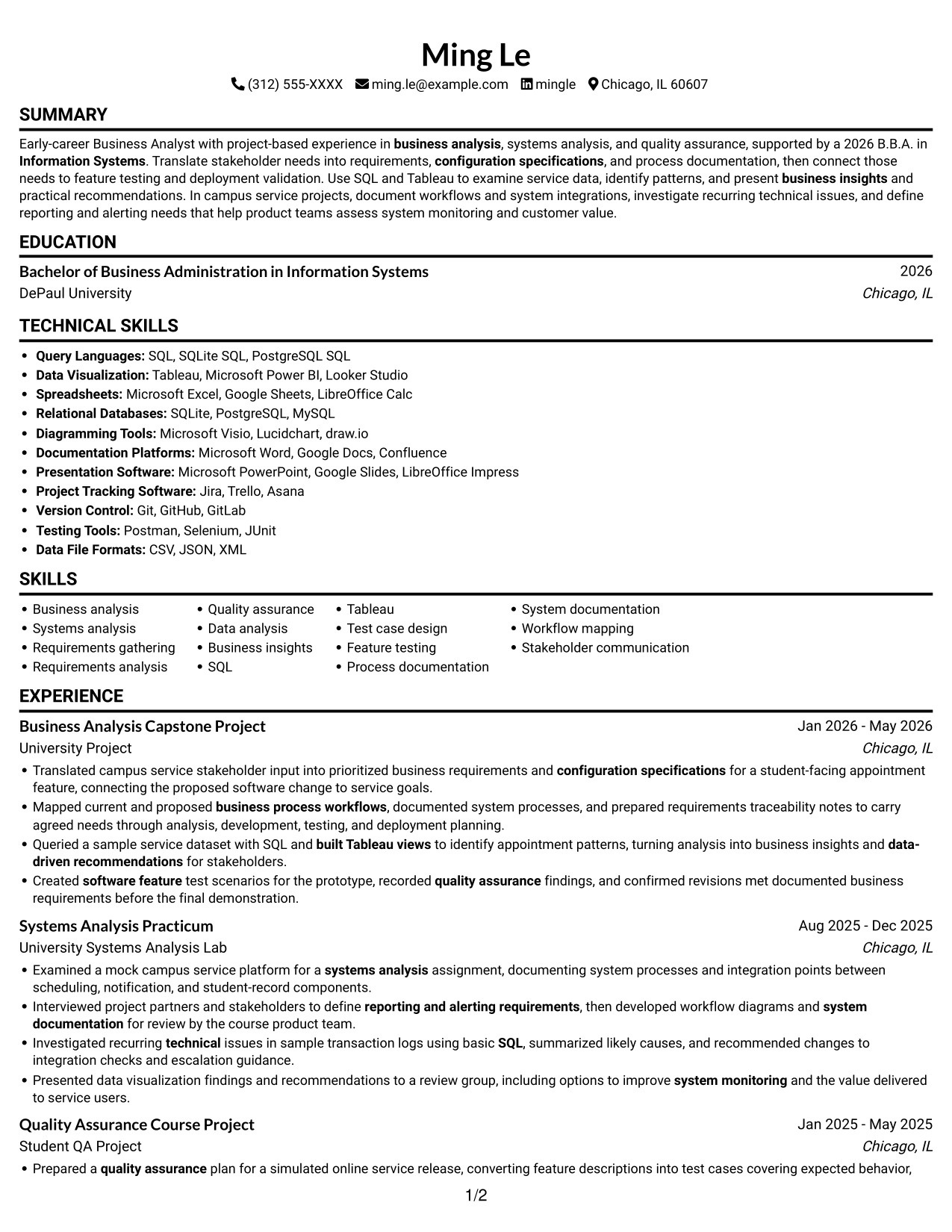 Resume example — page 1