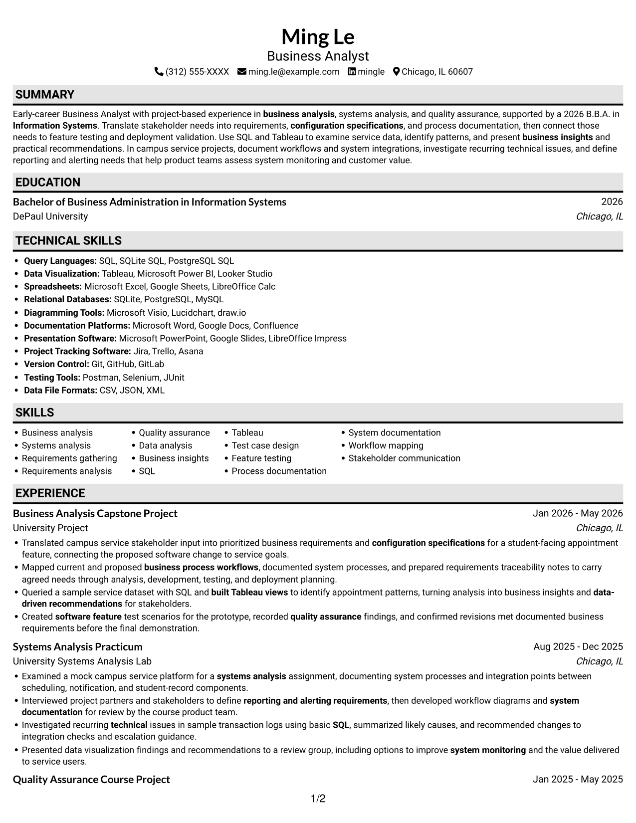 Resume example — page 1