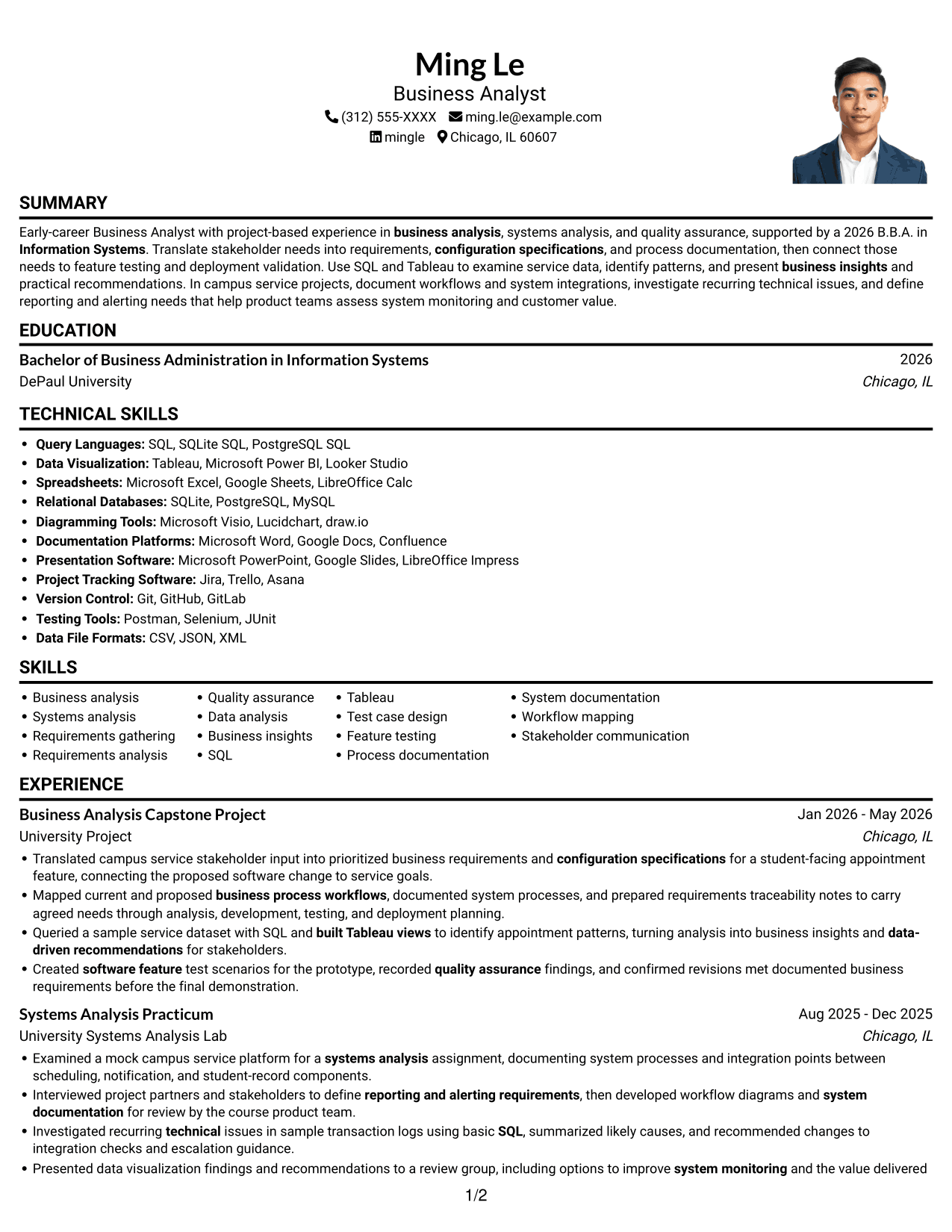 Resume example — page 1
