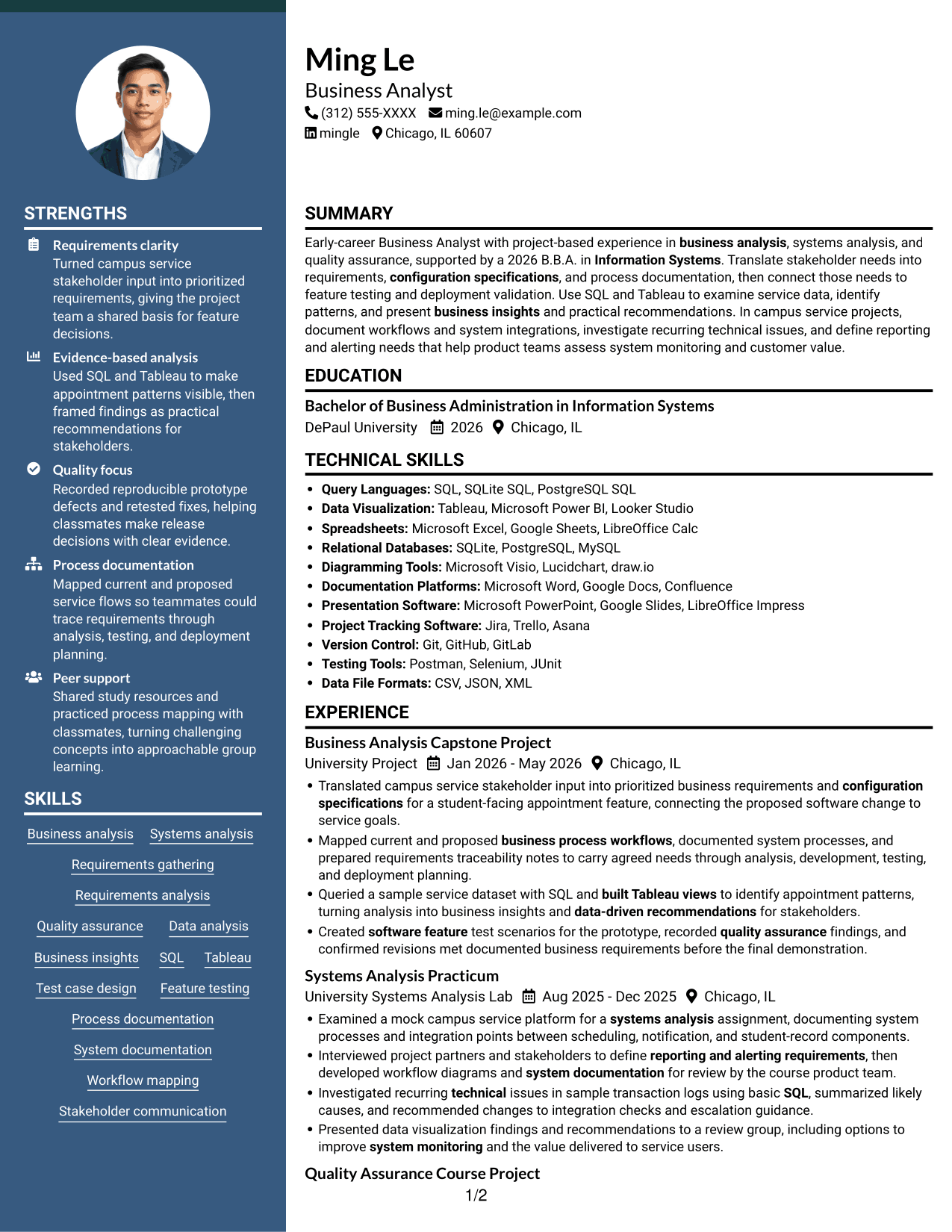 Resume example — page 1