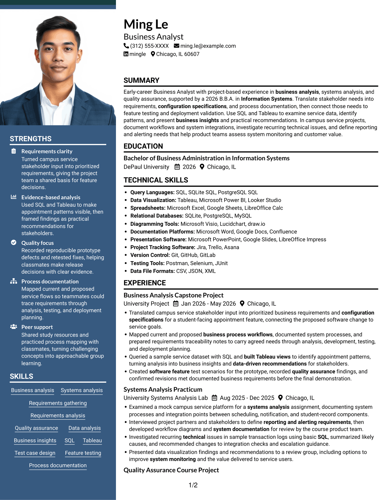 Resume example — page 1