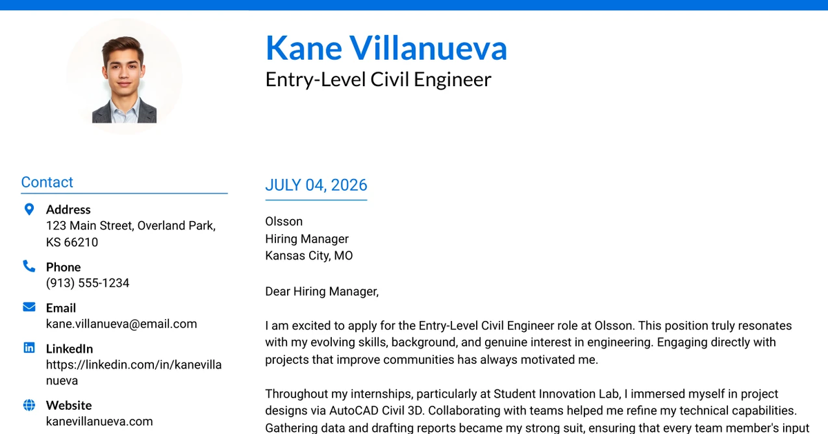 30+ Entry-Level Civil Engineer Cover Letter Templates with Example 2026
