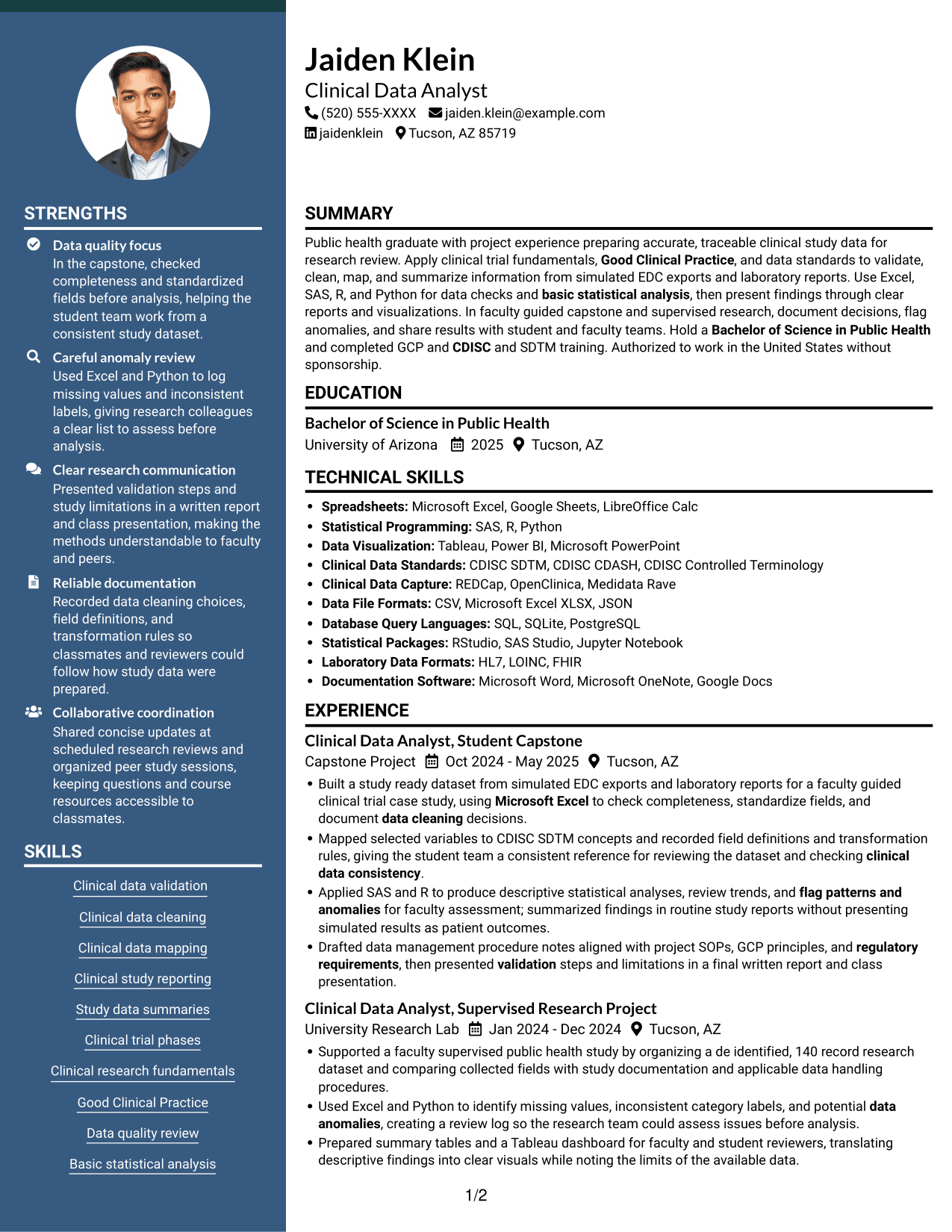 Resume example — page 1