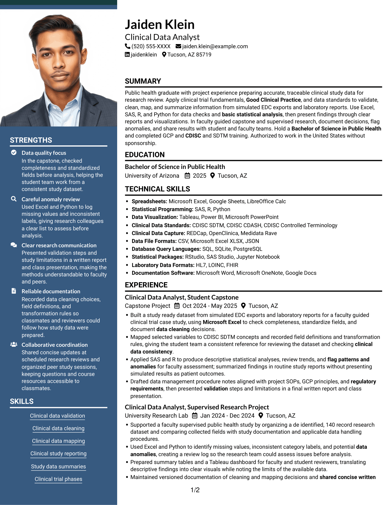 Resume example — page 1