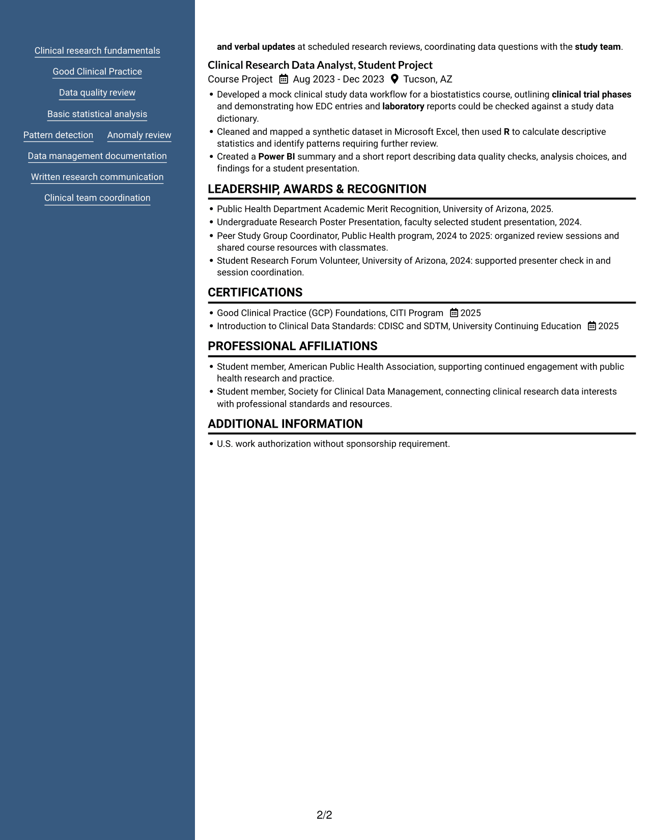 Resume example — page 2