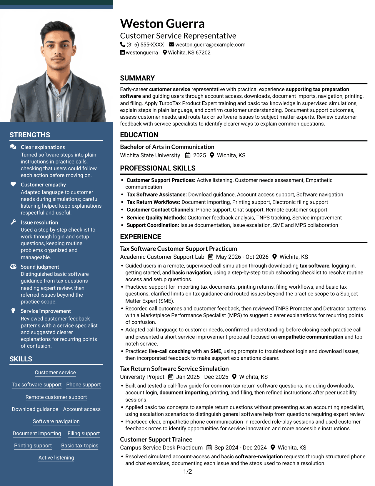 Resume example — page 1