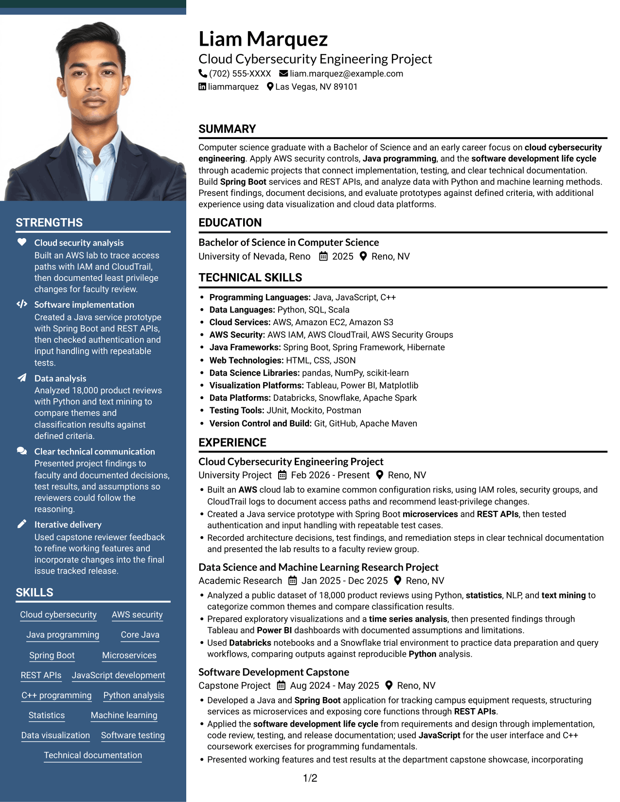Resume example — page 1