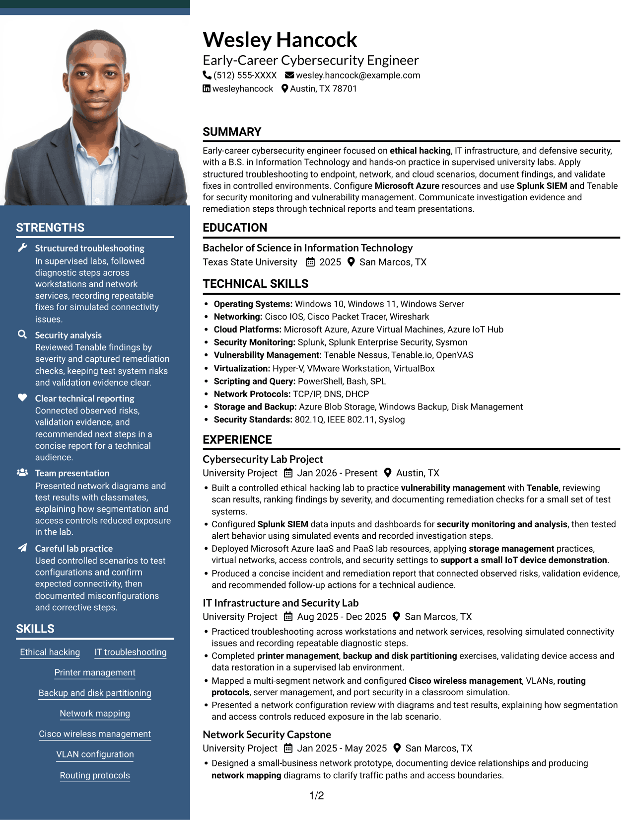Resume example — page 1