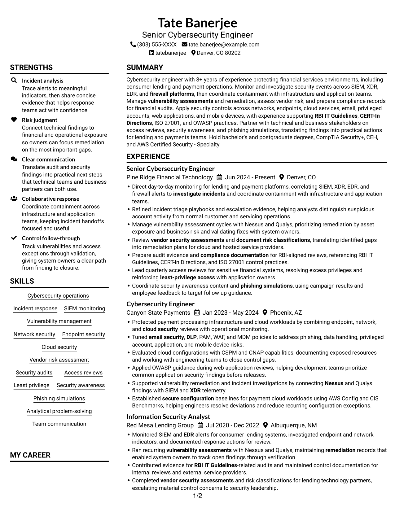 Resume example — page 1