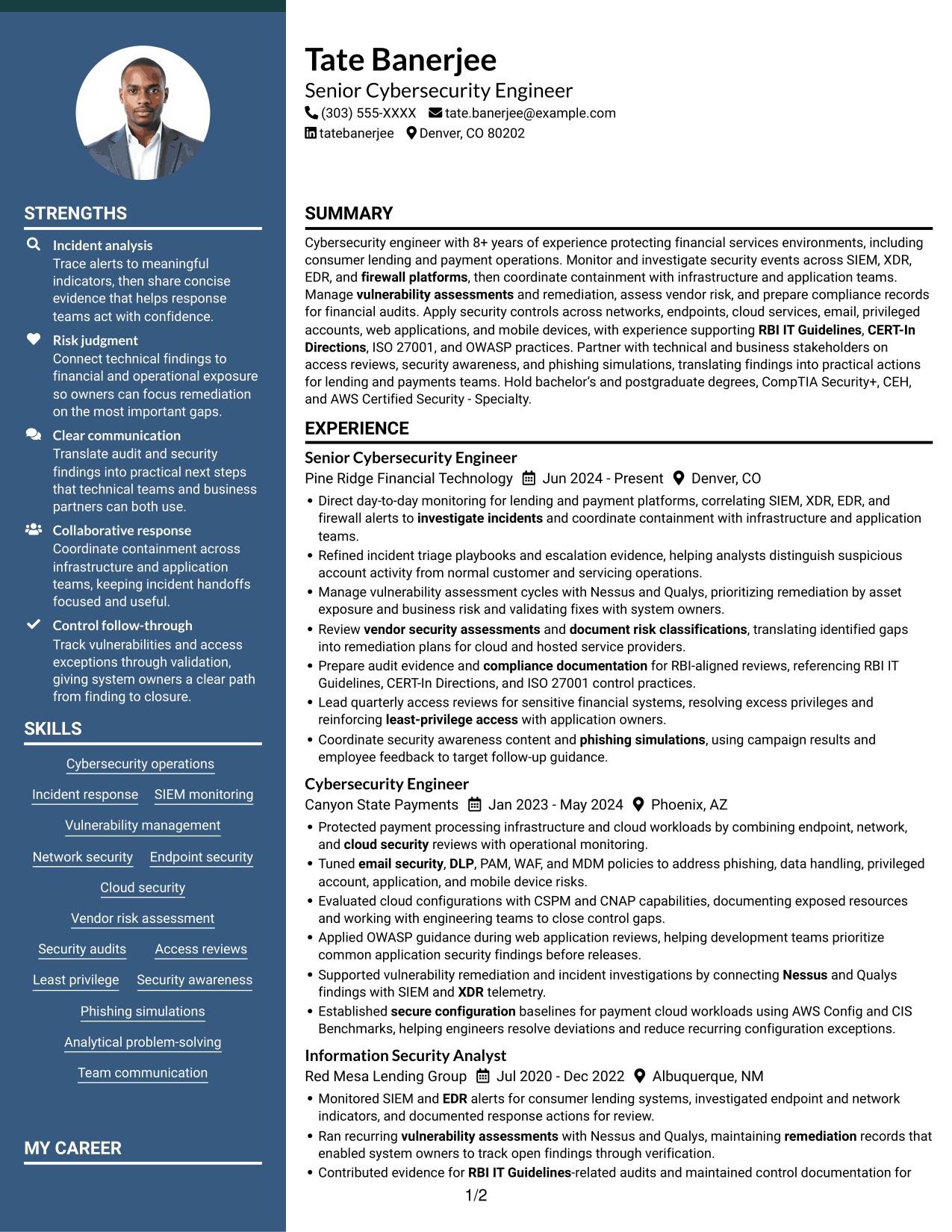 Resume example — page 1