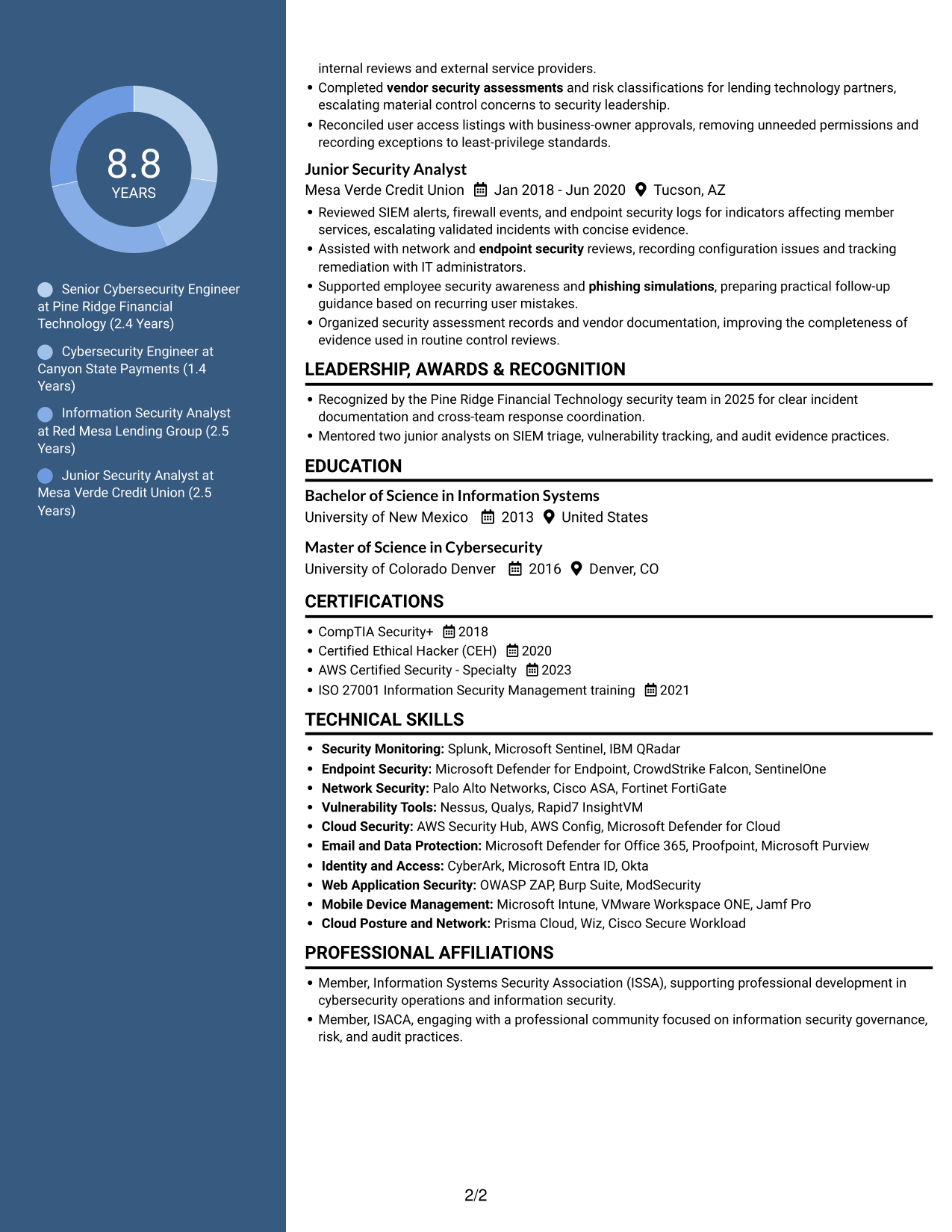Resume example — page 2