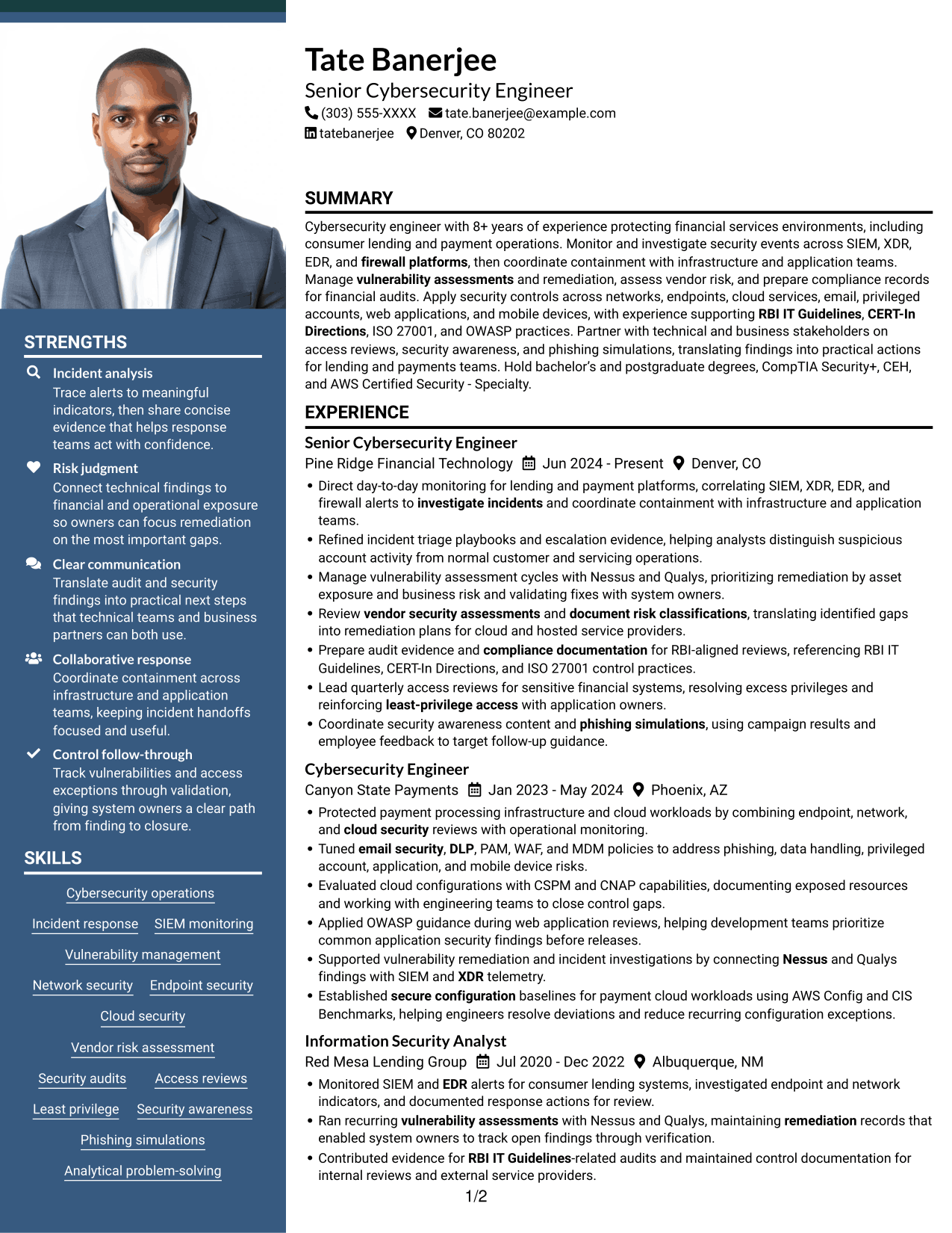 Resume example — page 1