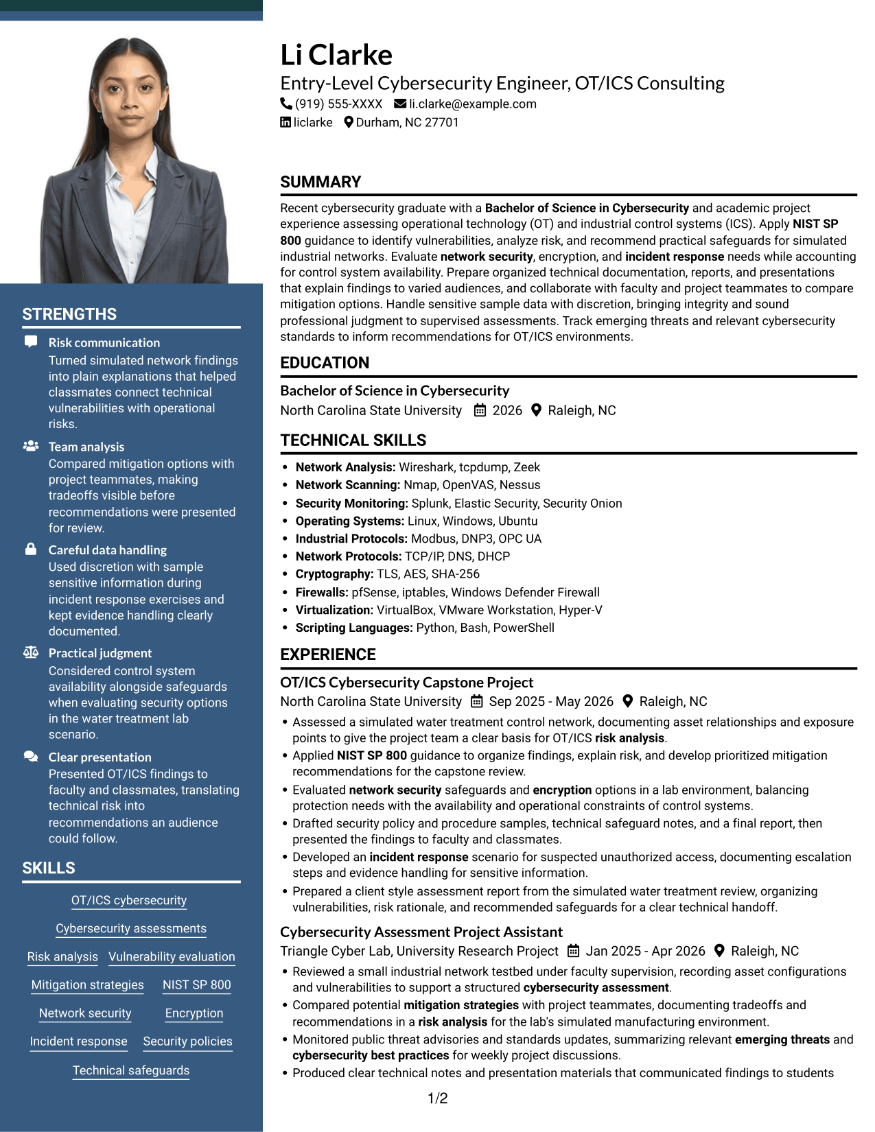 Resume example — page 1