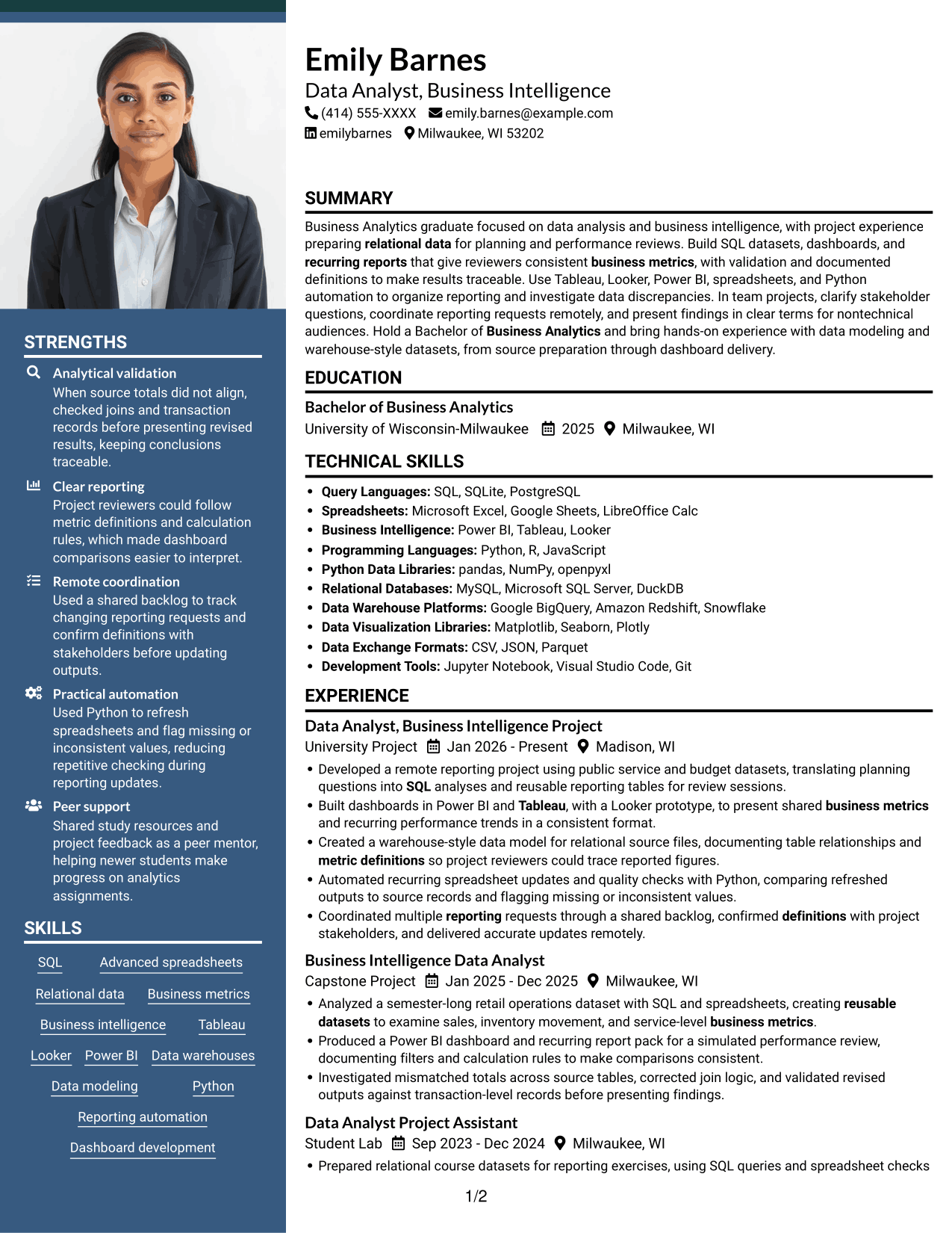 Resume example — page 1