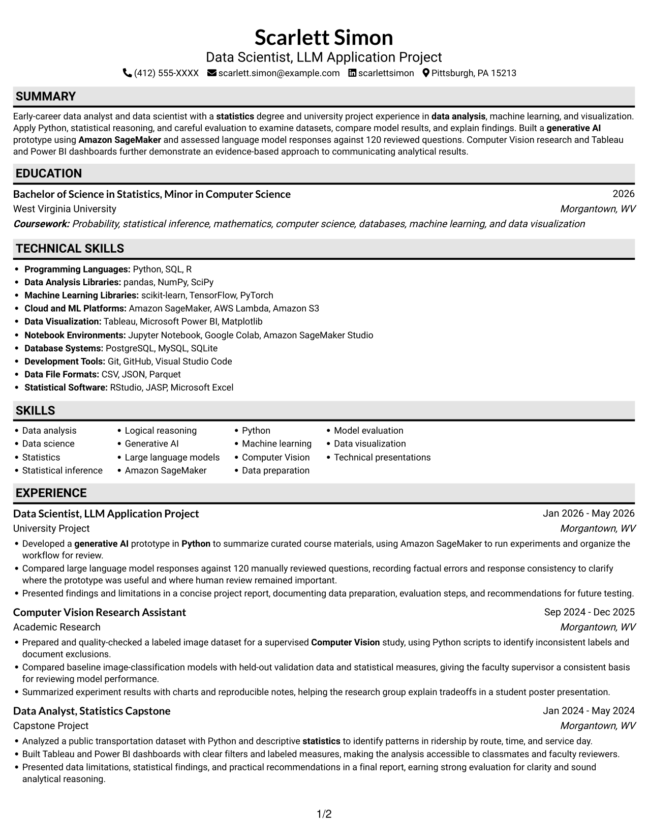 Resume example — page 1