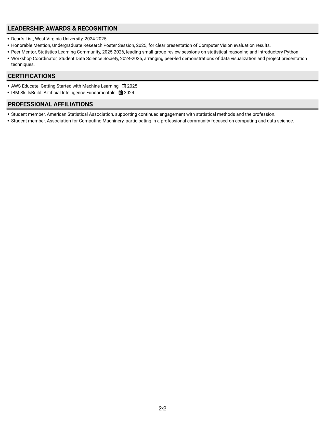Resume example — page 2