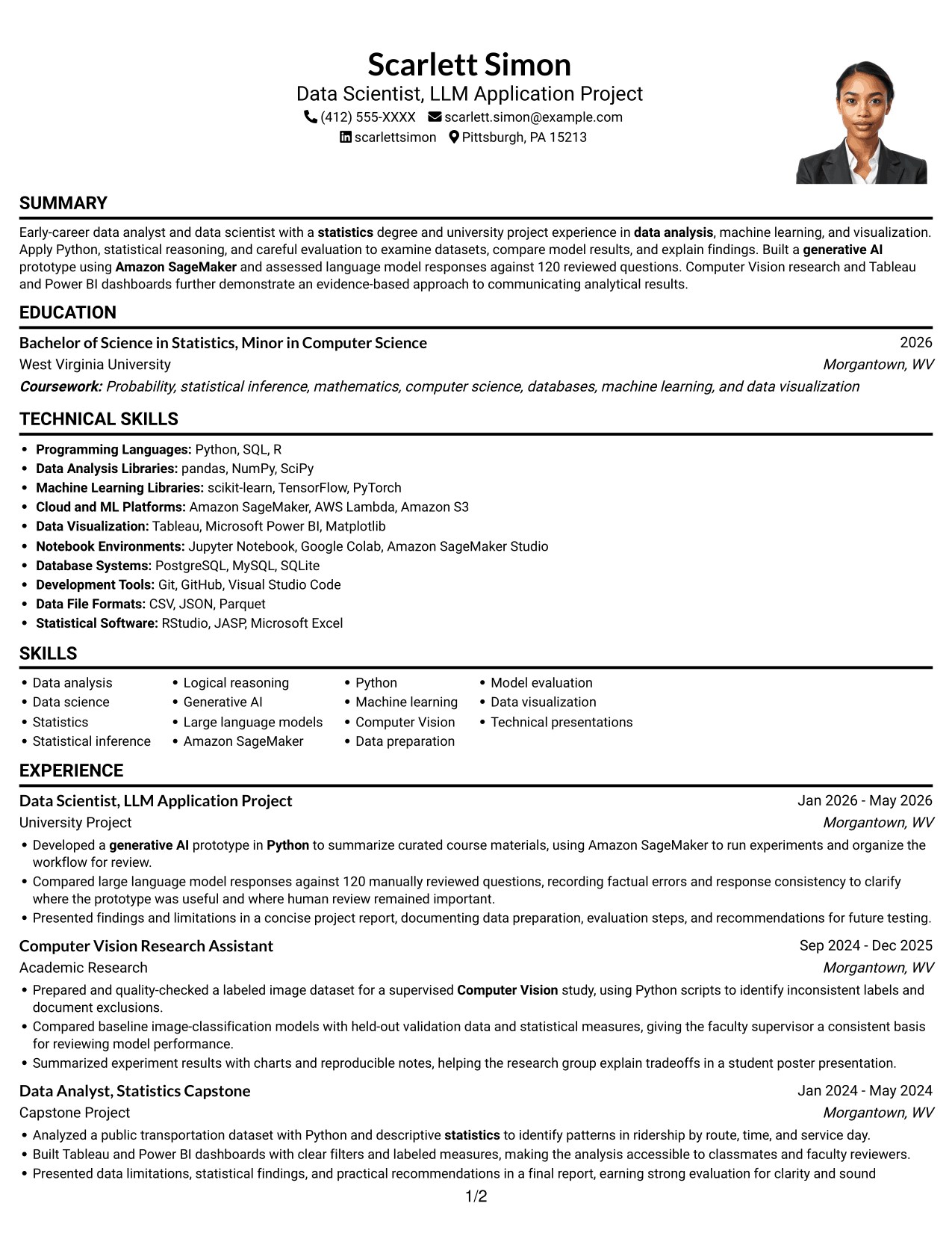 Resume example — page 1