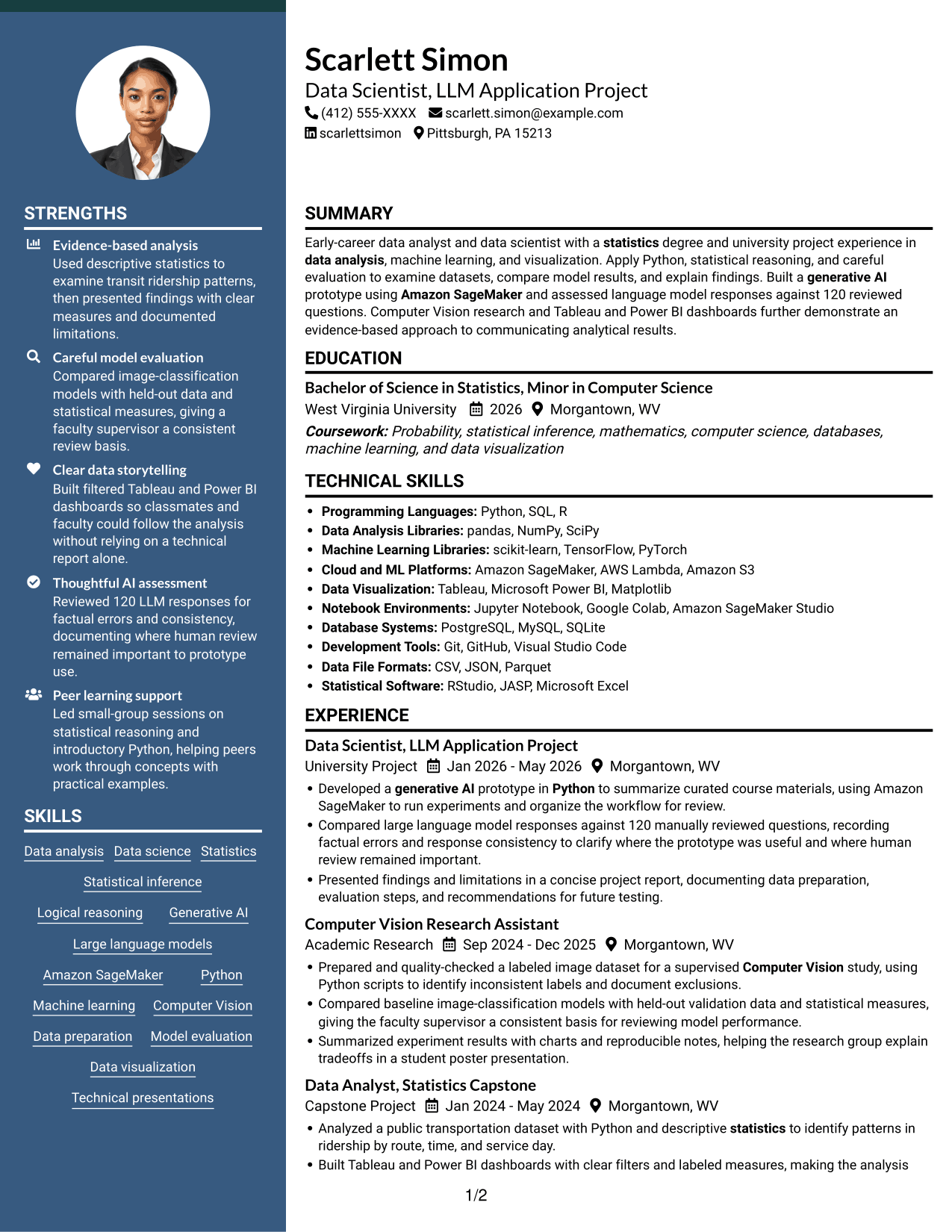 Resume example — page 1