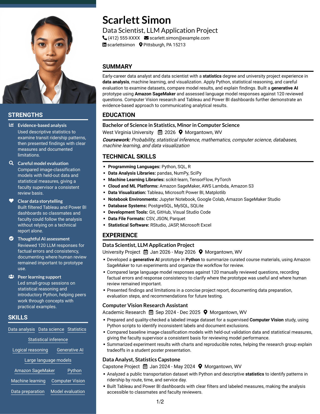 Resume example — page 1