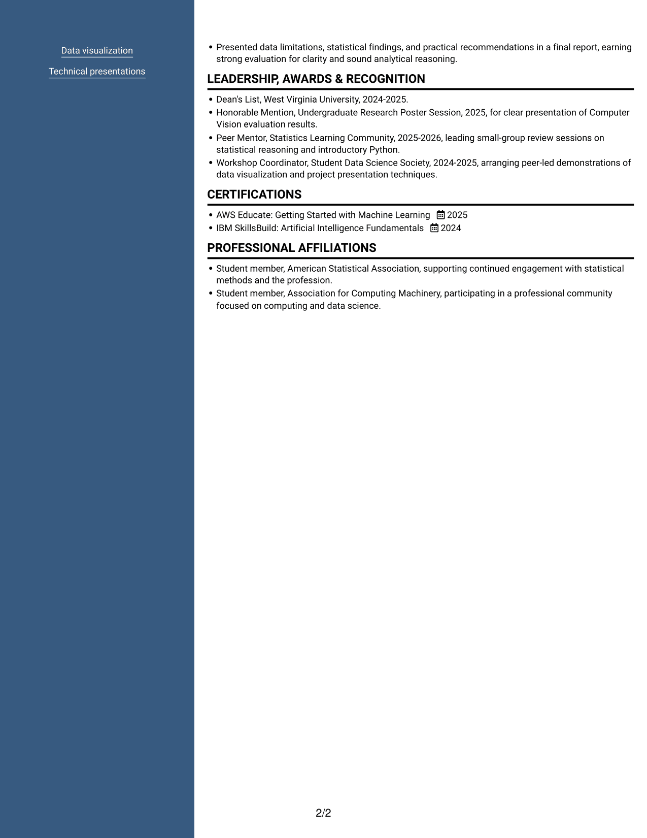 Resume example — page 2
