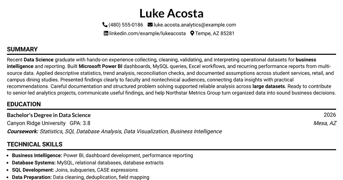 33 Entry-Level Data Analyst Resume Templates with Example