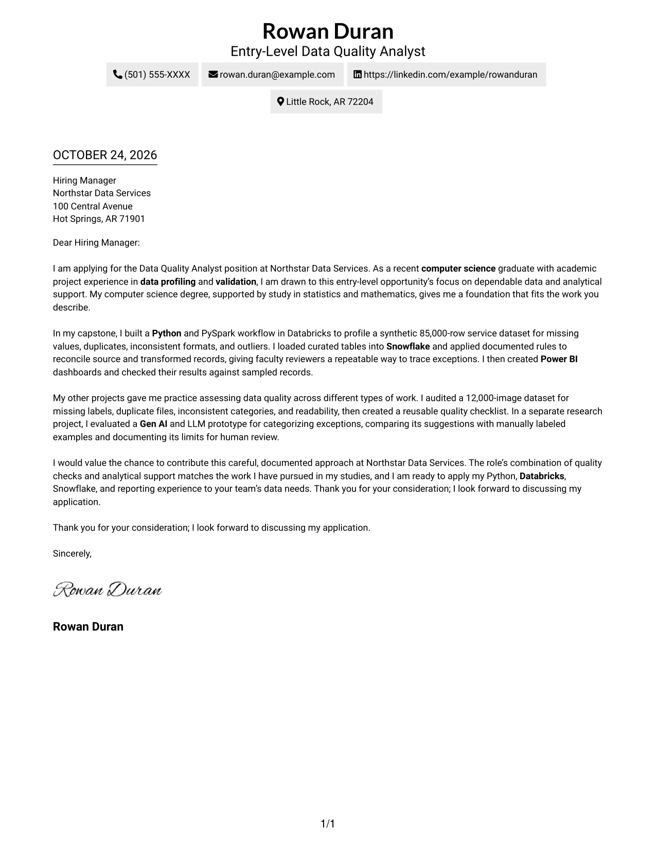 Cover letter example — page 1