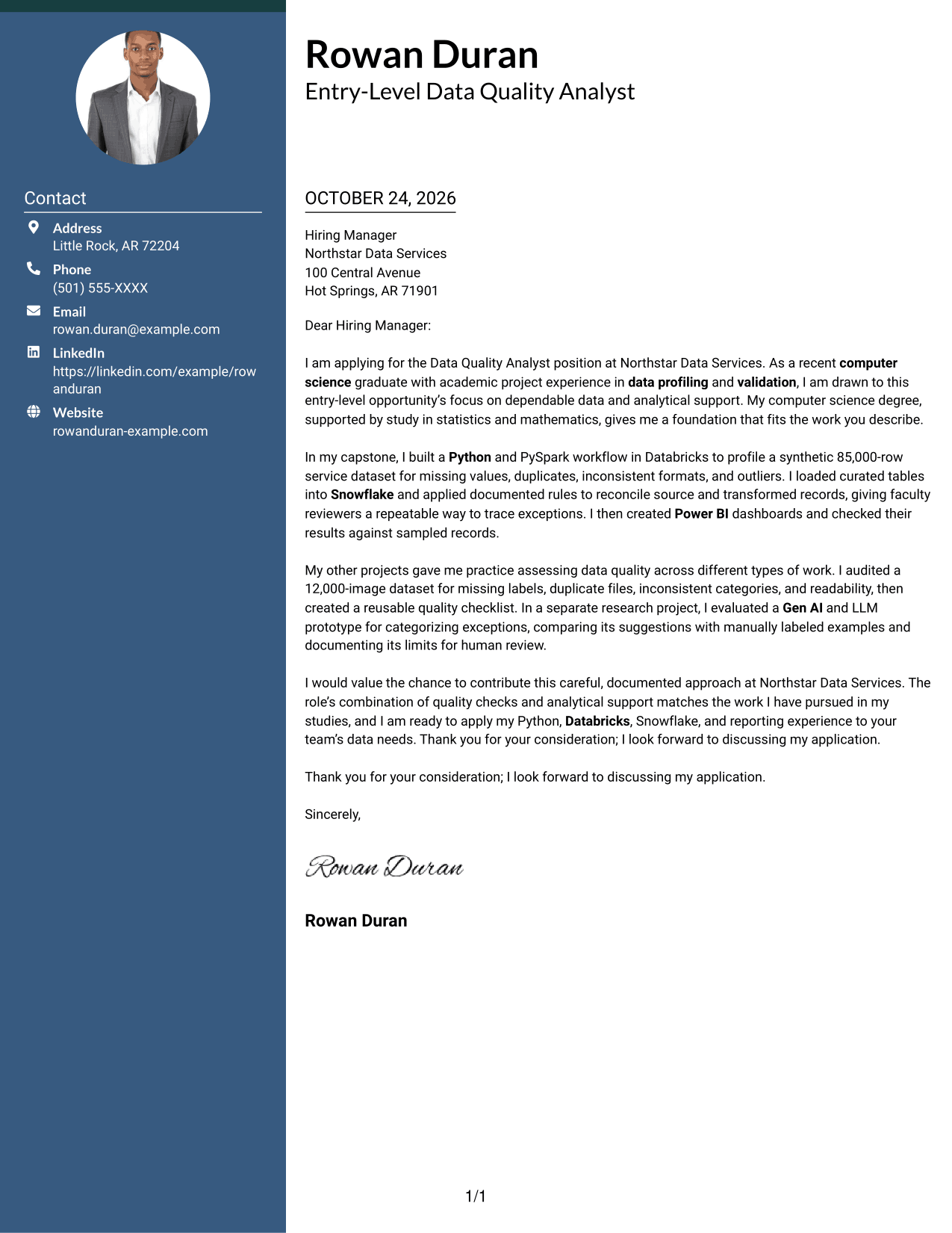 Cover letter example — page 1