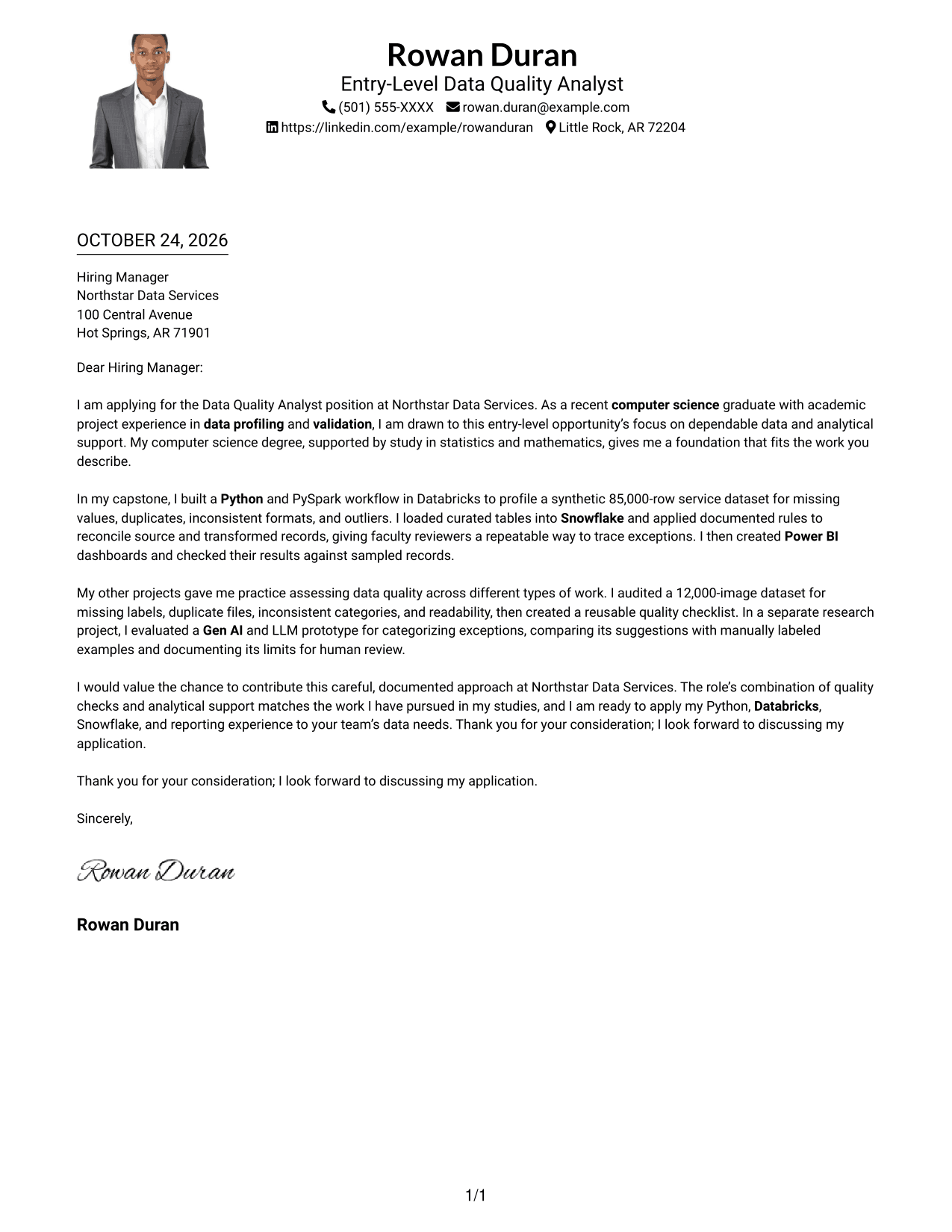 Cover letter example — page 1