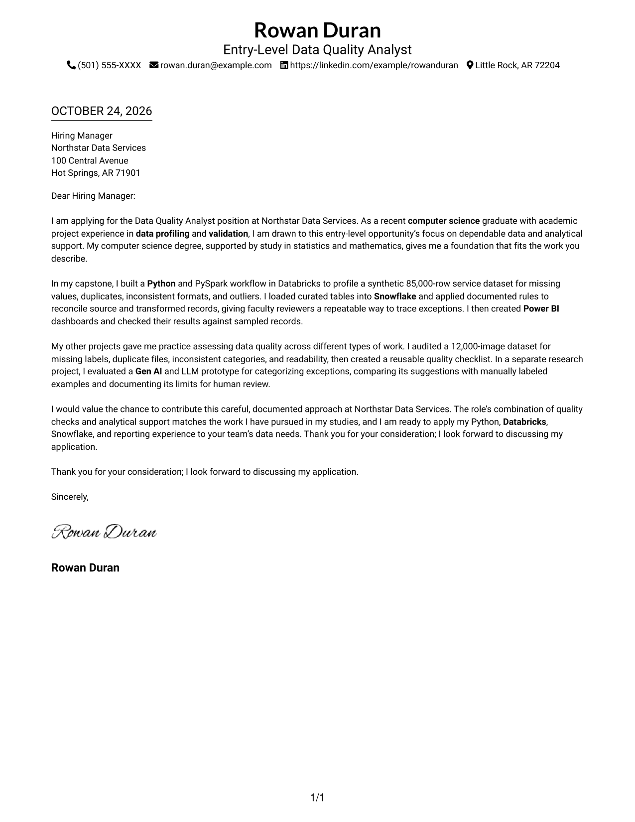Cover letter example — page 1