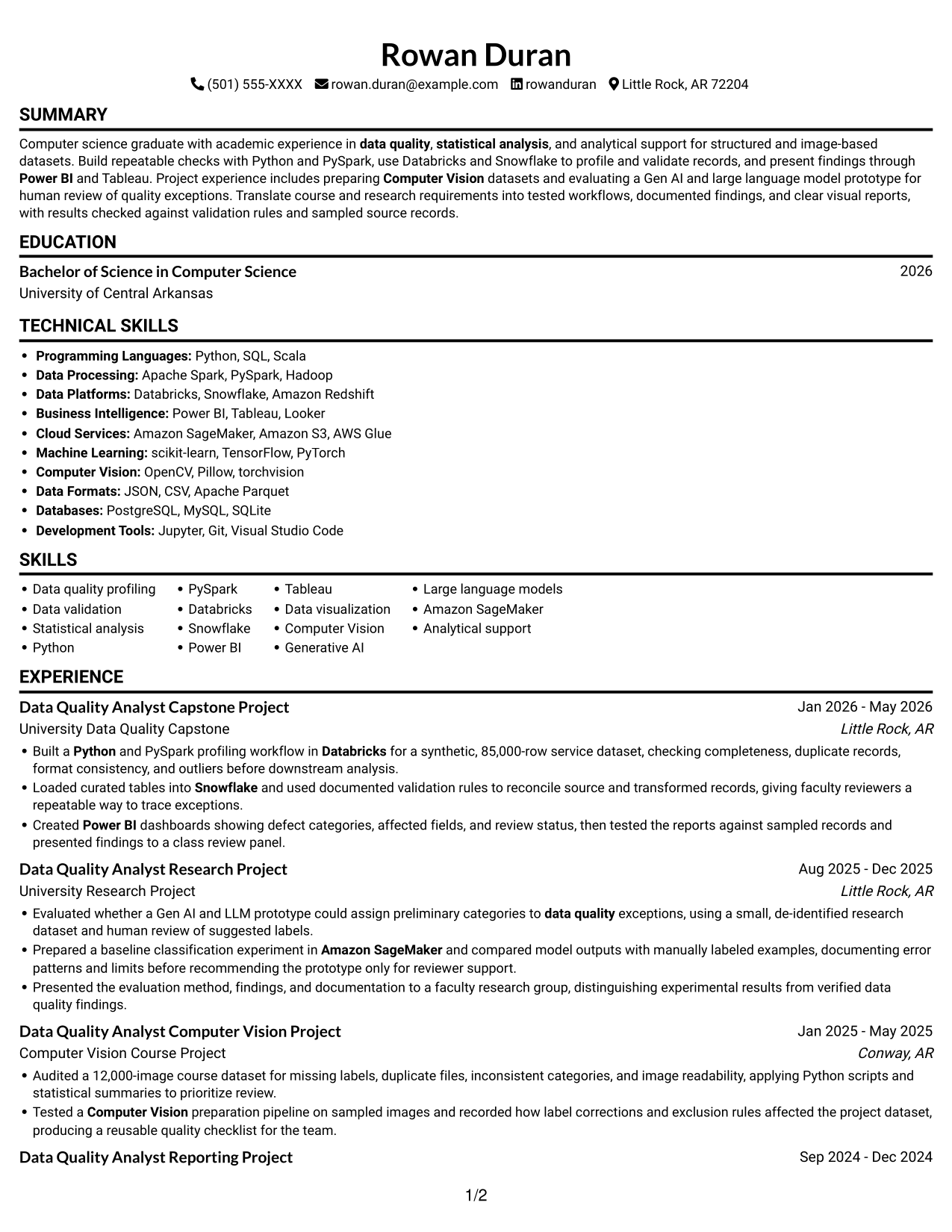 Resume example — page 1