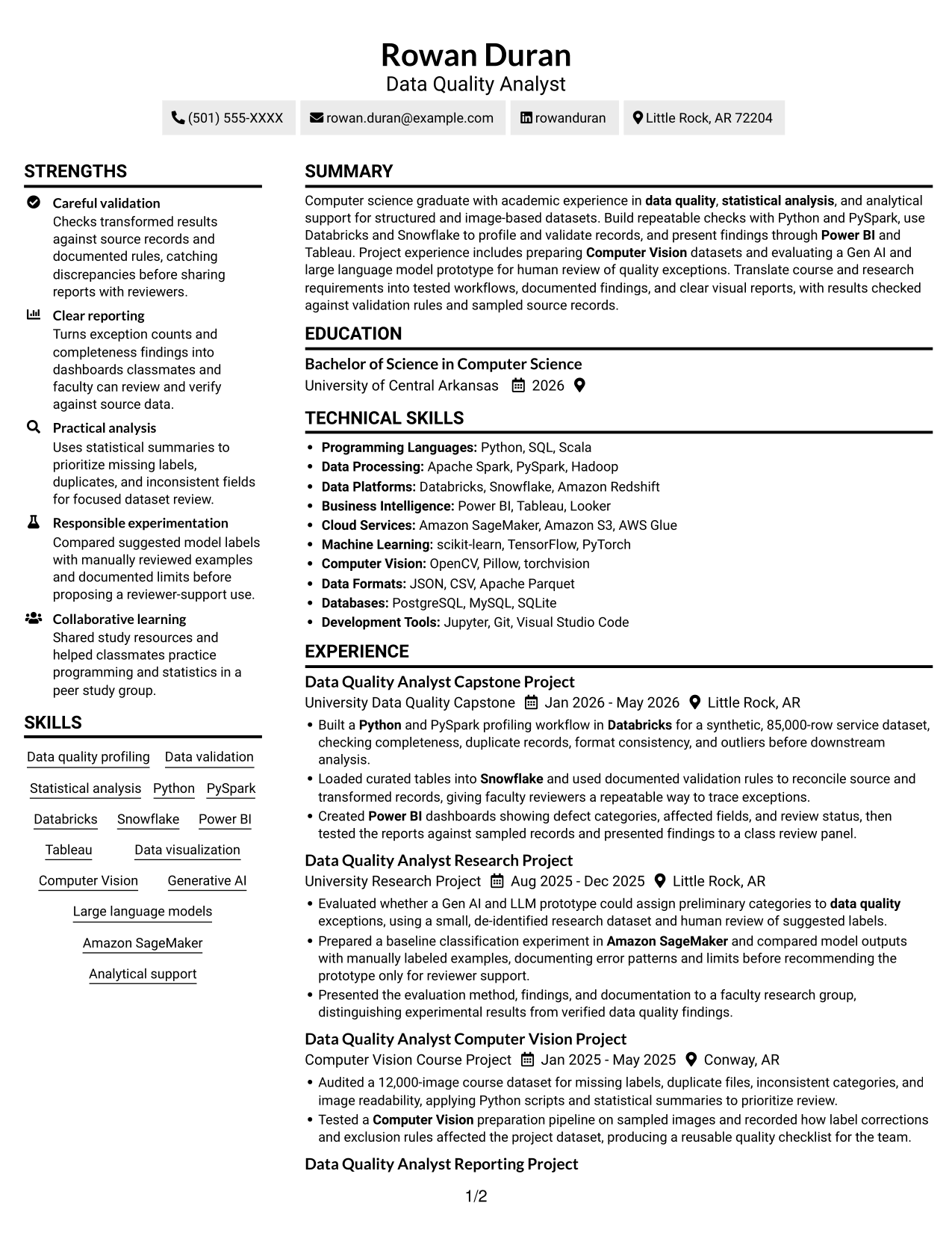 Resume example — page 1