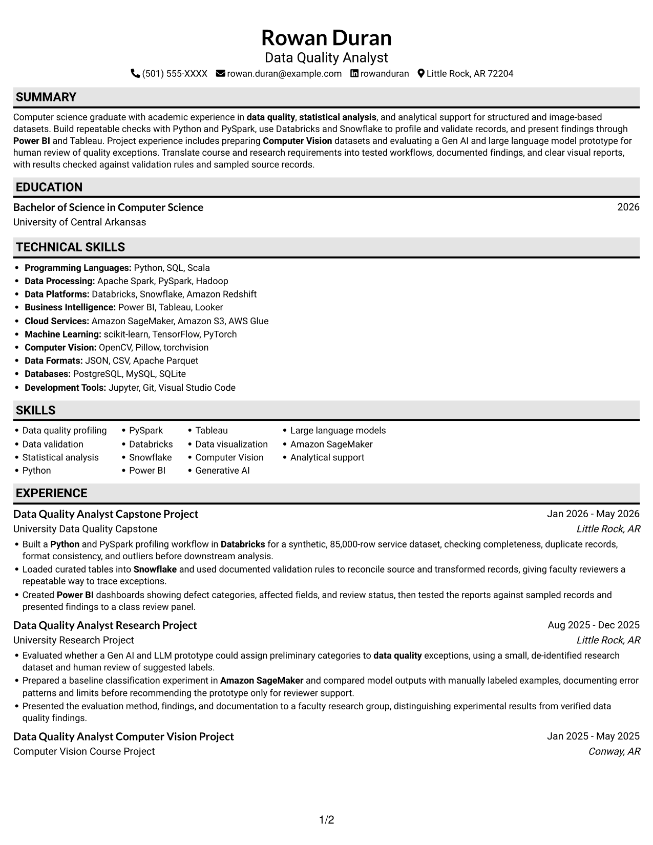 Resume example — page 1