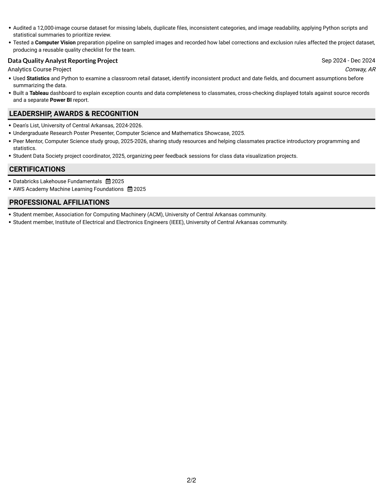 Resume example — page 2
