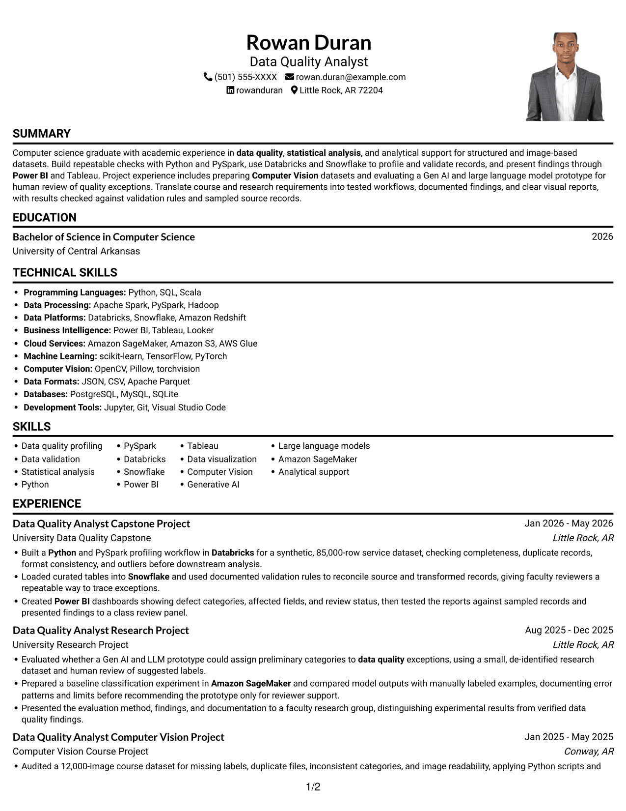 Resume example — page 1