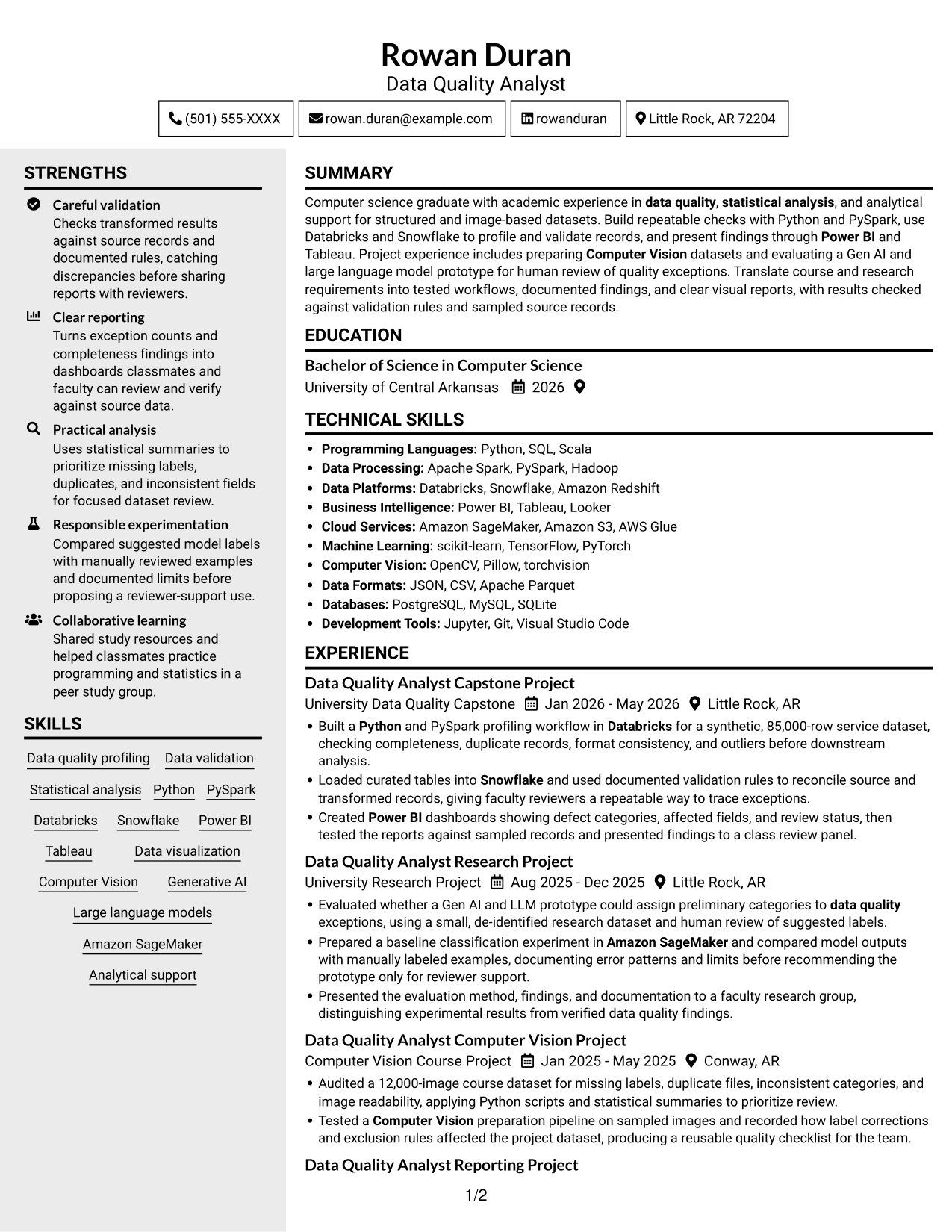 Resume example — page 1