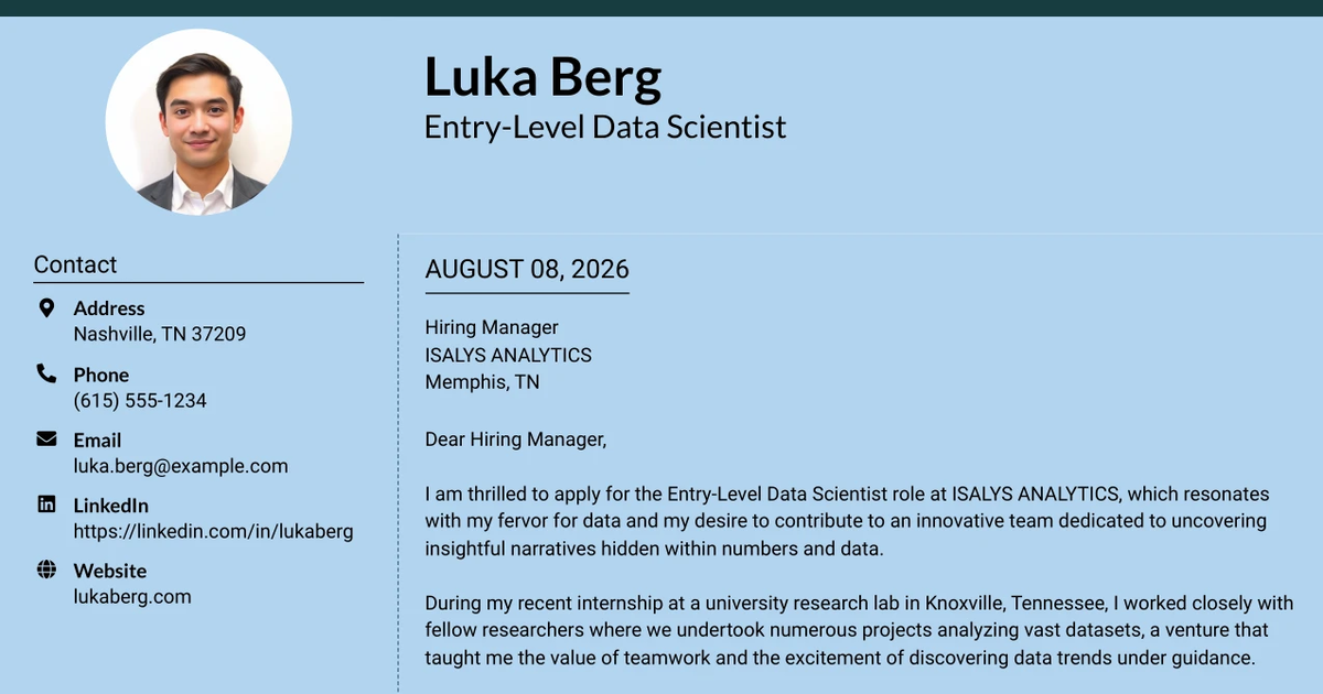 30+ Entry-Level Data Scientist Cover Letter Templates with Example 2026