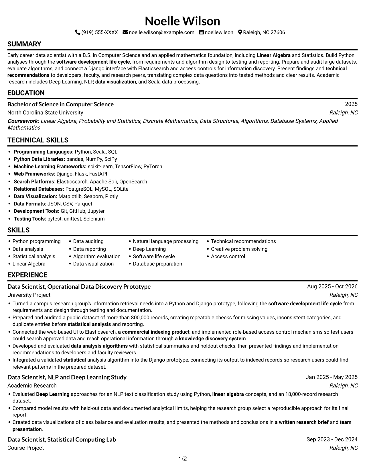 Resume example — page 1