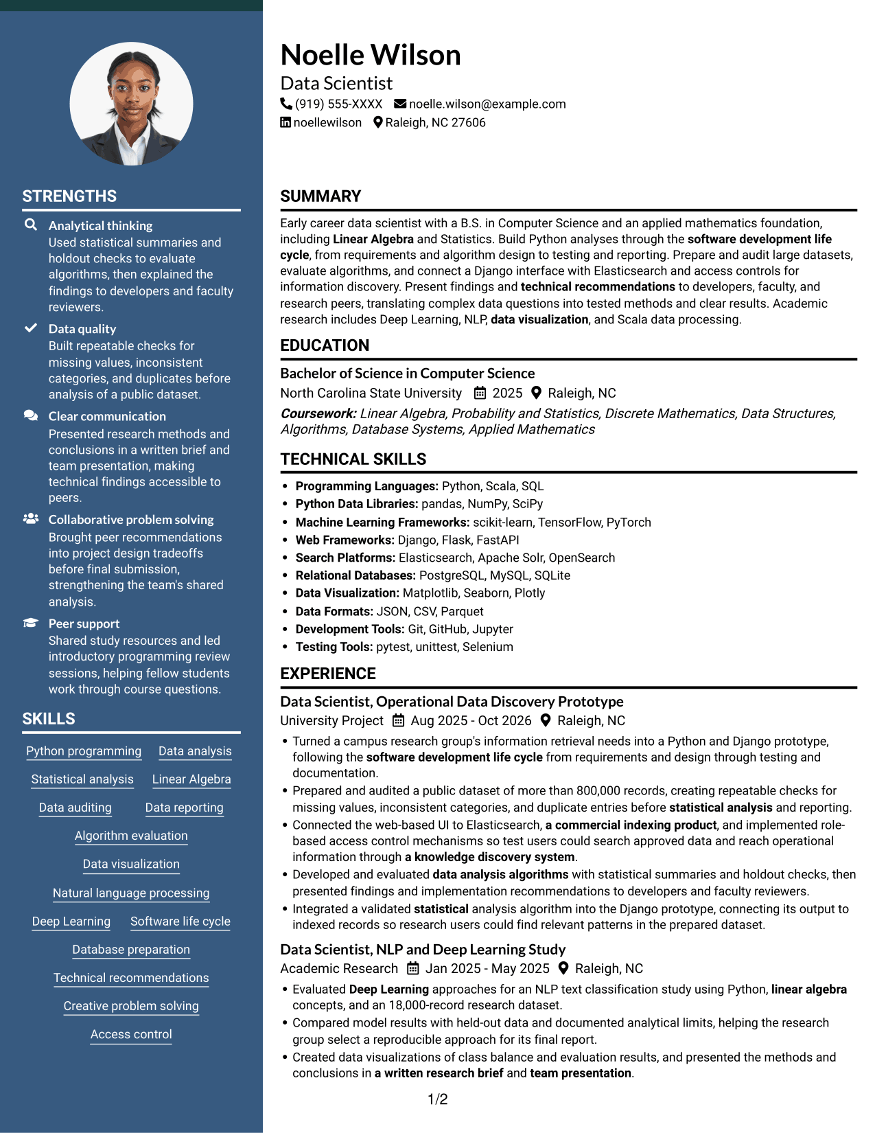 Resume example — page 1