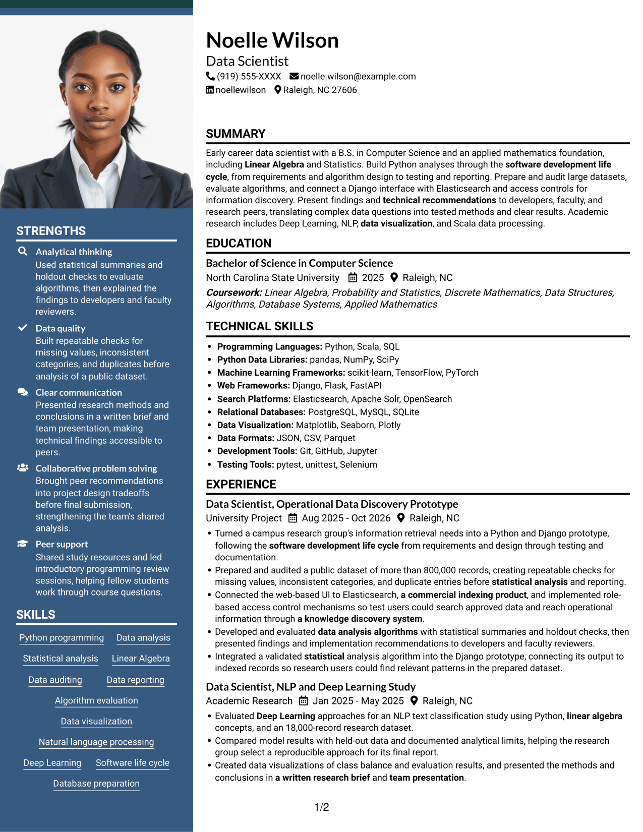 Resume example — page 1