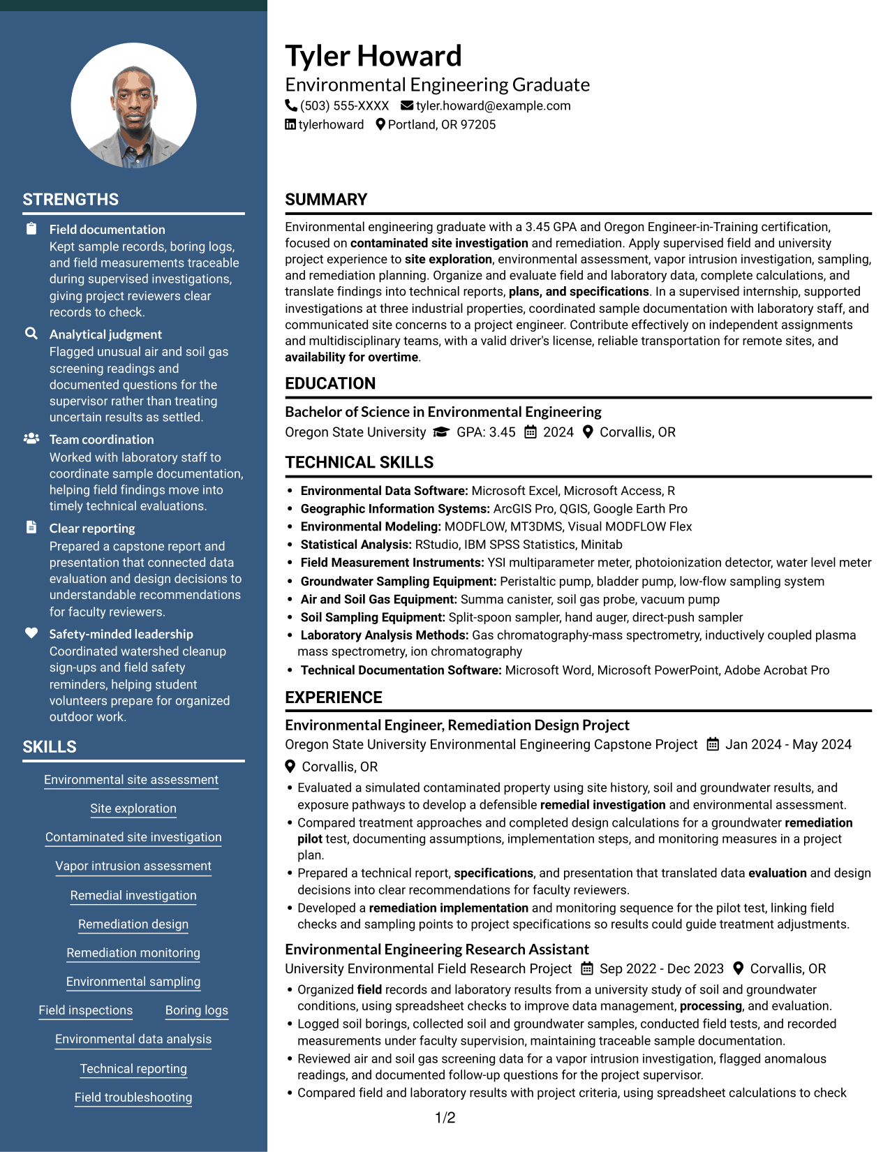Resume example — page 1