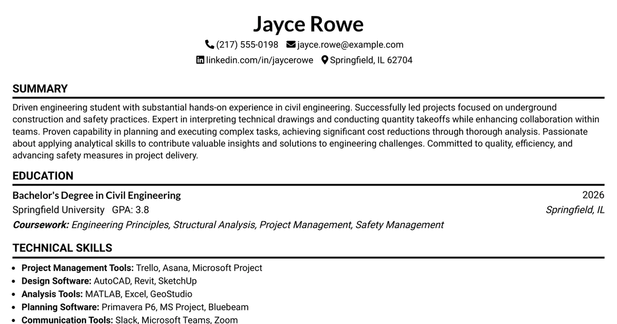 33 Entry Level Field Engineer Resume Templates with Example 2026 (ATS-Optimized)