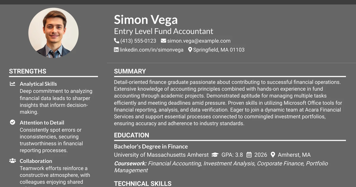 33 Entry Level Fund Accountant Resume Templates with Example 2026 (ATS-Optimized)