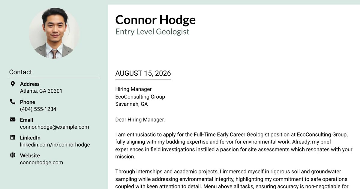 30+ Entry Level Geologist Cover Letter Templates with Example 2026